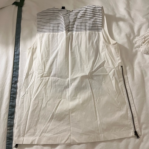 J Crew Sleeveless Top with Beaded detailing and front zippers - Picture 4 of 5